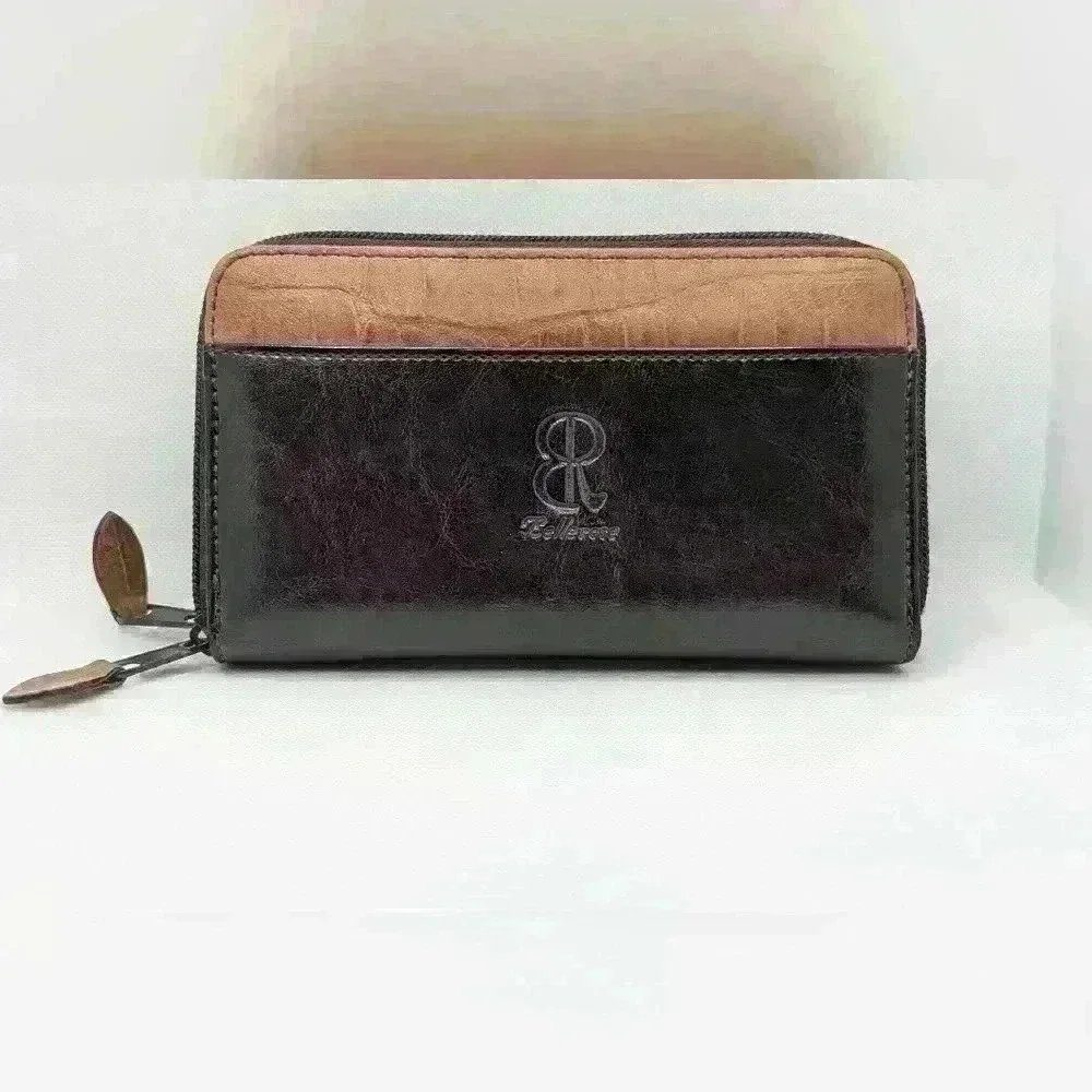 Dark Brown Leather Wallet Multiple Compartments Bellerose